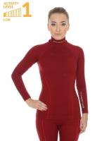 Brubeck Футболка женская дл.рукав Wool Merino 78% Бордо в Кирове