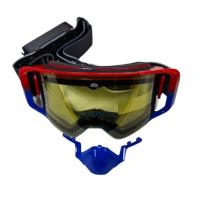 AiM Очки снегоходные с магнитной линзой и подогревом (PRO) 31-107 Accu Heated Red-Blue Glossy в Кирове