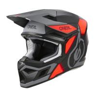 Oneal Шлем кроссовый 3Series Vision Серый/Красный в Кирове