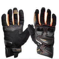 Sweep Перчатки кожаные+текстиль Hammer Black/Orange в Кирове