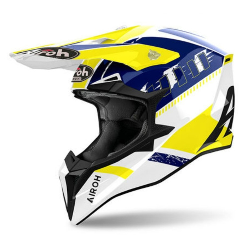 Airoh Мотошлем Wraaap Feel Yellow/Blue Gloss в Кирове