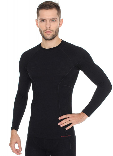 Brubeck Футболка мужская Active Wool Черный в Кирове